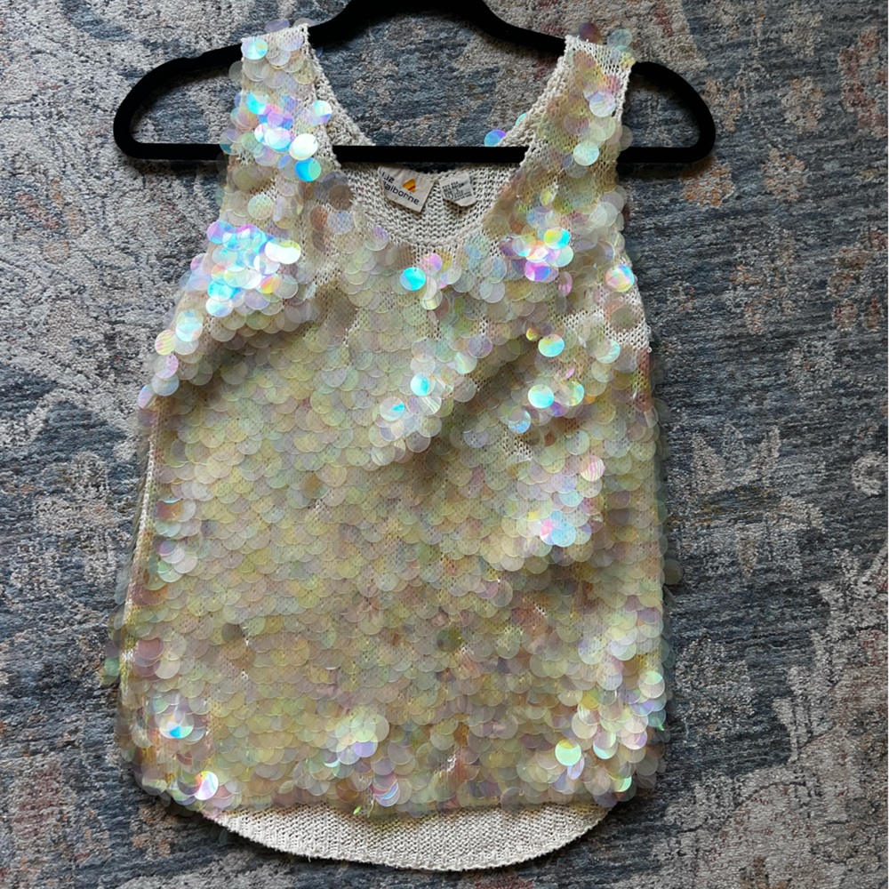 Vintage 1980s Liz Claiborne Pailette sequin sweater